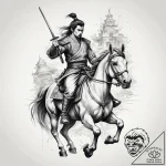 Tattoo sketch самурай на коне, tattoo drawing… – tattoo sketch (№1759540943_0, 04.10.2025 01:22) — tattoovalue.net