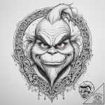 Tattoo sketch the grinch with a claw, tattoo… – tattoo sketch (№1759542845_0, 04.10.2025 01:54) — tattoovalue.net