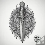 Tattoo sketch кинжал, ink illustration for ta… – tattoo sketch (№1759543278_0, 04.10.2025 02:01) — tattoovalue.net