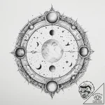 Tattoo sketch moon phases, tattoo flash sheet… – tattoo sketch (№1759543710_0, 04.10.2025 02:08) — tattoovalue.net