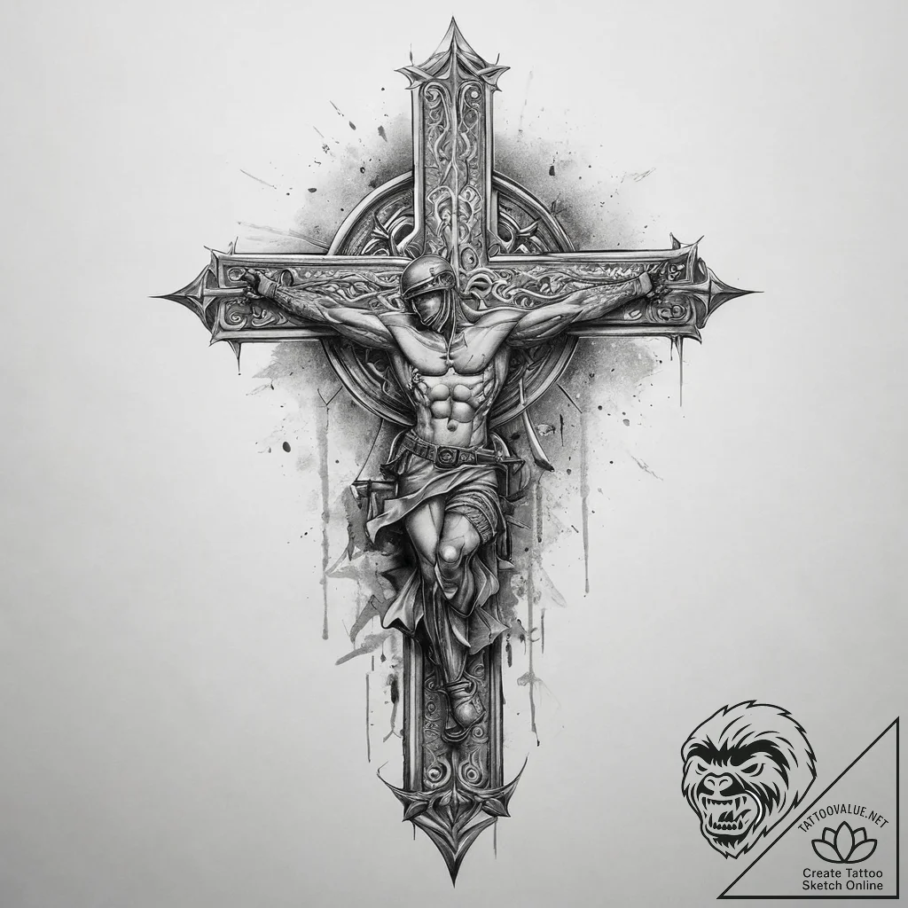 Tattoo sketch soldier with a pencil, tattoo s... - tattoo sketch (№1759544792_0, 04.10.2025 02:26) — tattoovalue.net