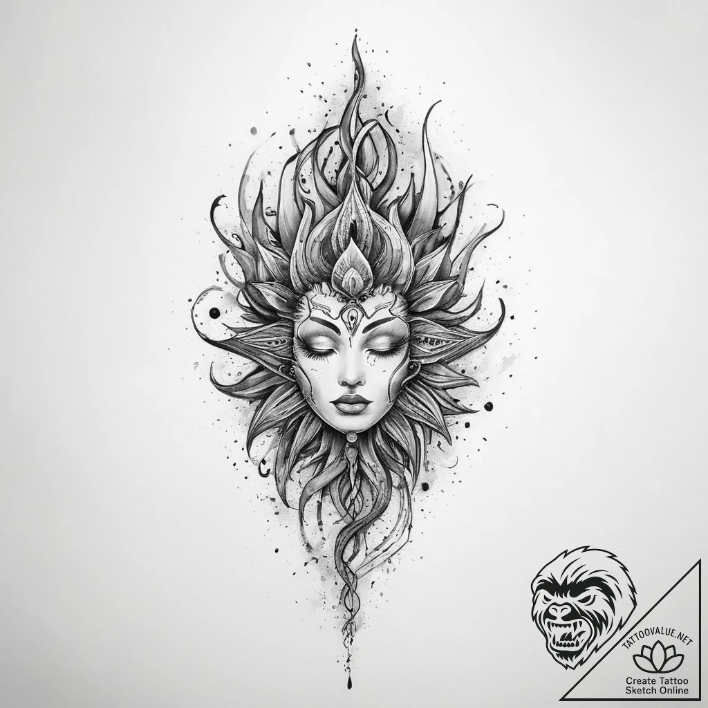 Tattoo sketch divine root, artistic tattoo sk... - tattoo sketch (№1759546321_0, 04.10.2025 02:52) — tattoovalue.net