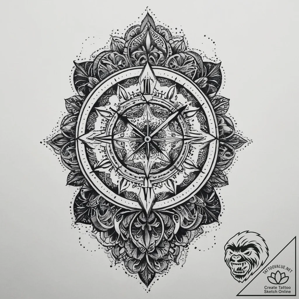 Tattoo sketch узор в виде часов, tattoo sketc... - tattoo sketch (№1759547399_0, 04.10.2025 03:09) — tattoovalue.net