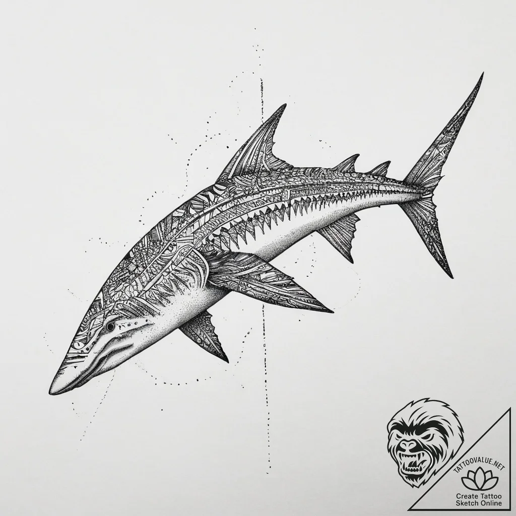Tattoo sketch sawfish, tattoo drawing outline... - tattoo sketch (№1759549141_0, 04.10.2025 03:39) — tattoovalue.net