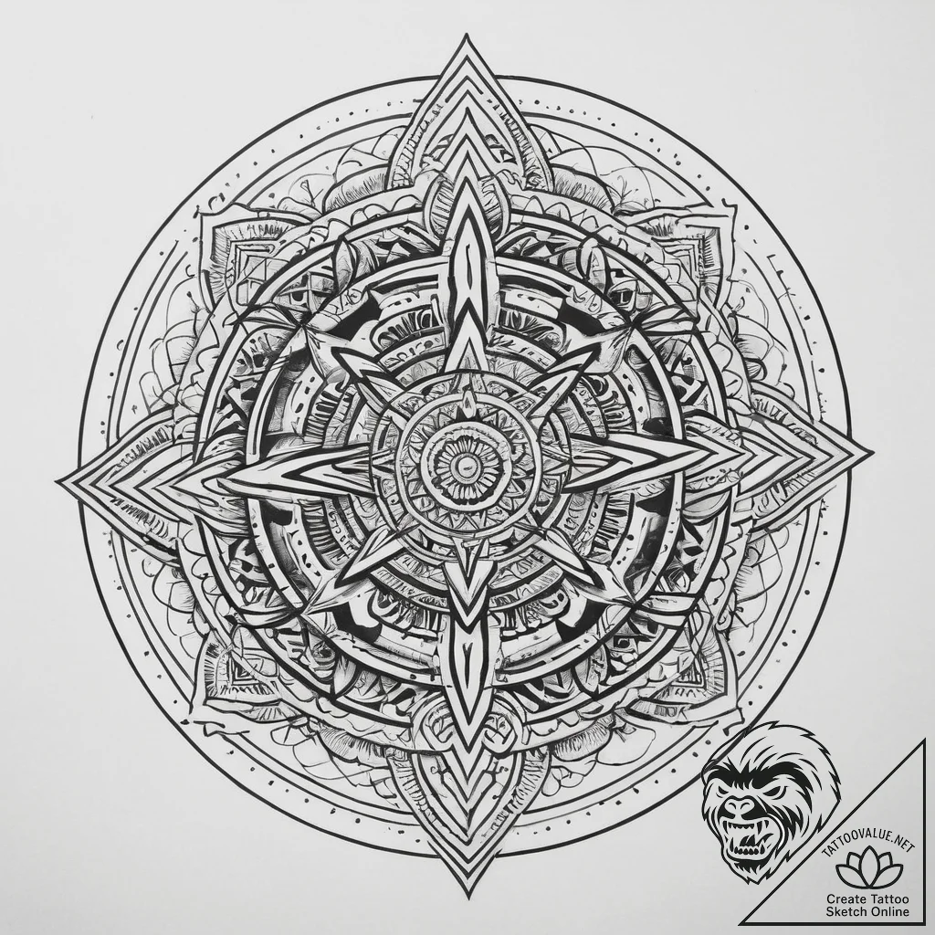 Tattoo sketch labyrinth, tattoo flash sheet d... - tattoo sketch (№1759550652_0, 04.10.2025 04:04) — tattoovalue.net