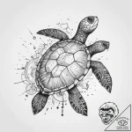 Tattoo sketch puns a turtle that says “i’m a… – tattoo sketch (№1759553474_0, 04.10.2025 04:51) — tattoovalue.net