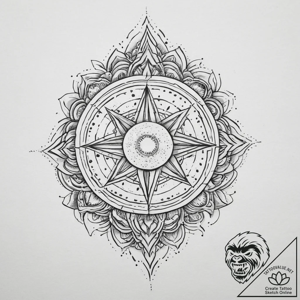 Tattoo sketch cosmic identity, tattoo flash s... - tattoo sketch (№1759556073_0, 04.10.2025 05:34) — tattoovalue.net