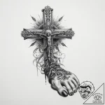 Tattoo sketch foot, ink illustration for tatt… – tattoo sketch (№1759556507_0, 04.10.2025 05:41) — tattoovalue.net