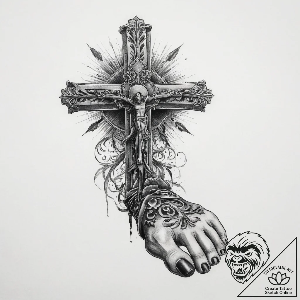 Tattoo sketch foot, ink illustration for tatt... - tattoo sketch (№1759556507_0, 04.10.2025 05:41) — tattoovalue.net