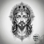 Tattoo sketch holy character, concept art for… – tattoo sketch (№1759558028_0, 04.10.2025 06:07) — tattoovalue.net