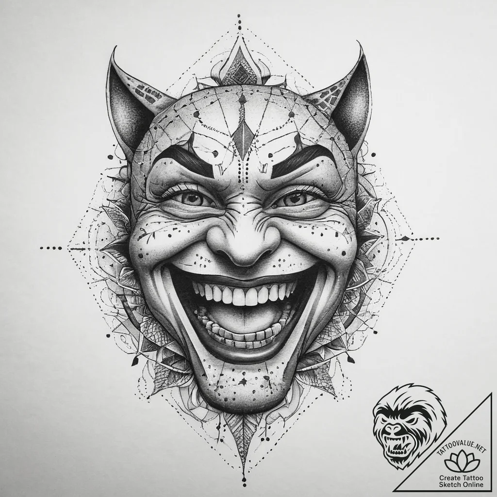 Tattoo sketch laughter, tattoo sketch design,... - tattoo sketch (№1759558245_0, 04.10.2025 06:10) — tattoovalue.net