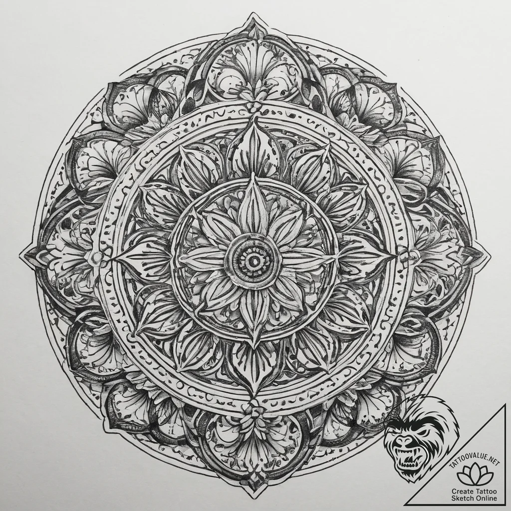 Tattoo sketch circle, tattoo sketch design, d... - tattoo sketch (№1759559114_0, 04.10.2025 06:25) — tattoovalue.net