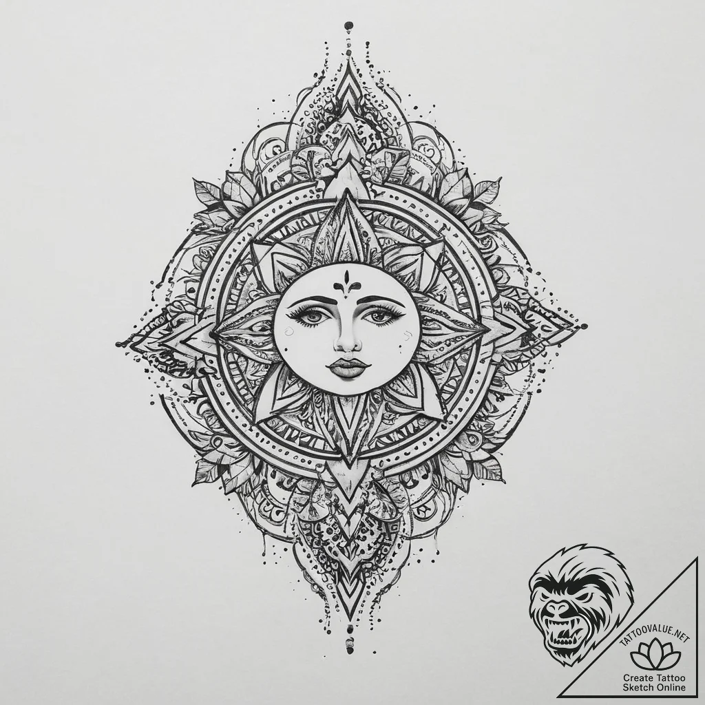 Tattoo sketch oasis, artistic tattoo sketch,... - tattoo sketch (№1759560413_0, 04.10.2025 06:46) — tattoovalue.net