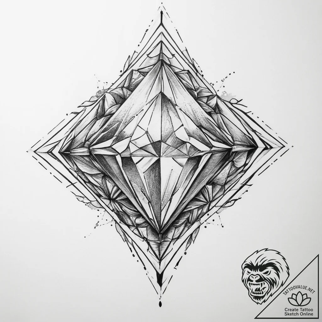 Tattoo sketch diamond tattoo - tattoo sketch (№1759561071_0, 04.10.2025 06:57) — tattoovalue.net