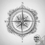 Tattoo sketch compass with a map – tattoo sketch (№1759562797_0, 04.10.2025 07:26) — tattoovalue.net