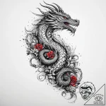 Tattoo sketch robe with a dragon, artistic ta… – tattoo sketch (№1759563012_0, 04.10.2025 07:30) — tattoovalue.net