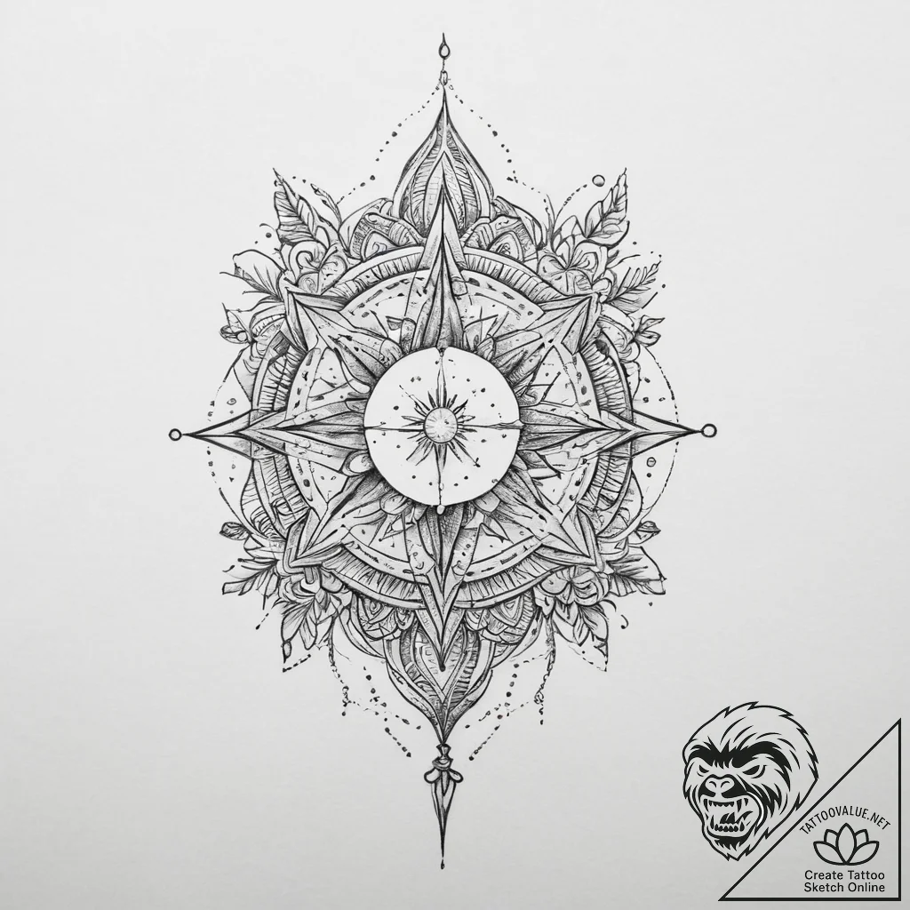 Tattoo sketch cosmic narrative, tattoo line a... - tattoo sketch (№1759563228_0, 04.10.2025 07:33) — tattoovalue.net