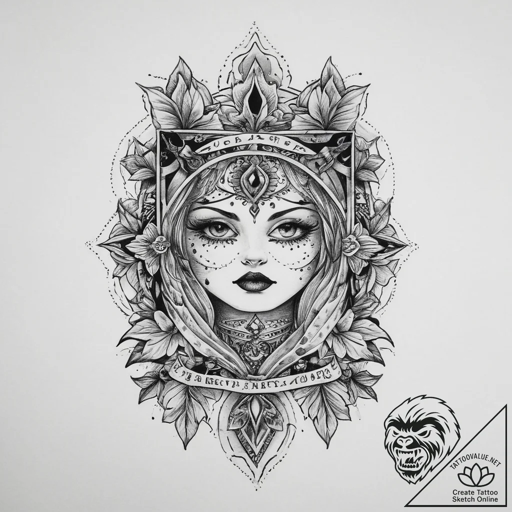 Tattoo sketch tarot card cups, artistic tatto... - tattoo sketch (№1759563443_0, 04.10.2025 07:37) — tattoovalue.net
