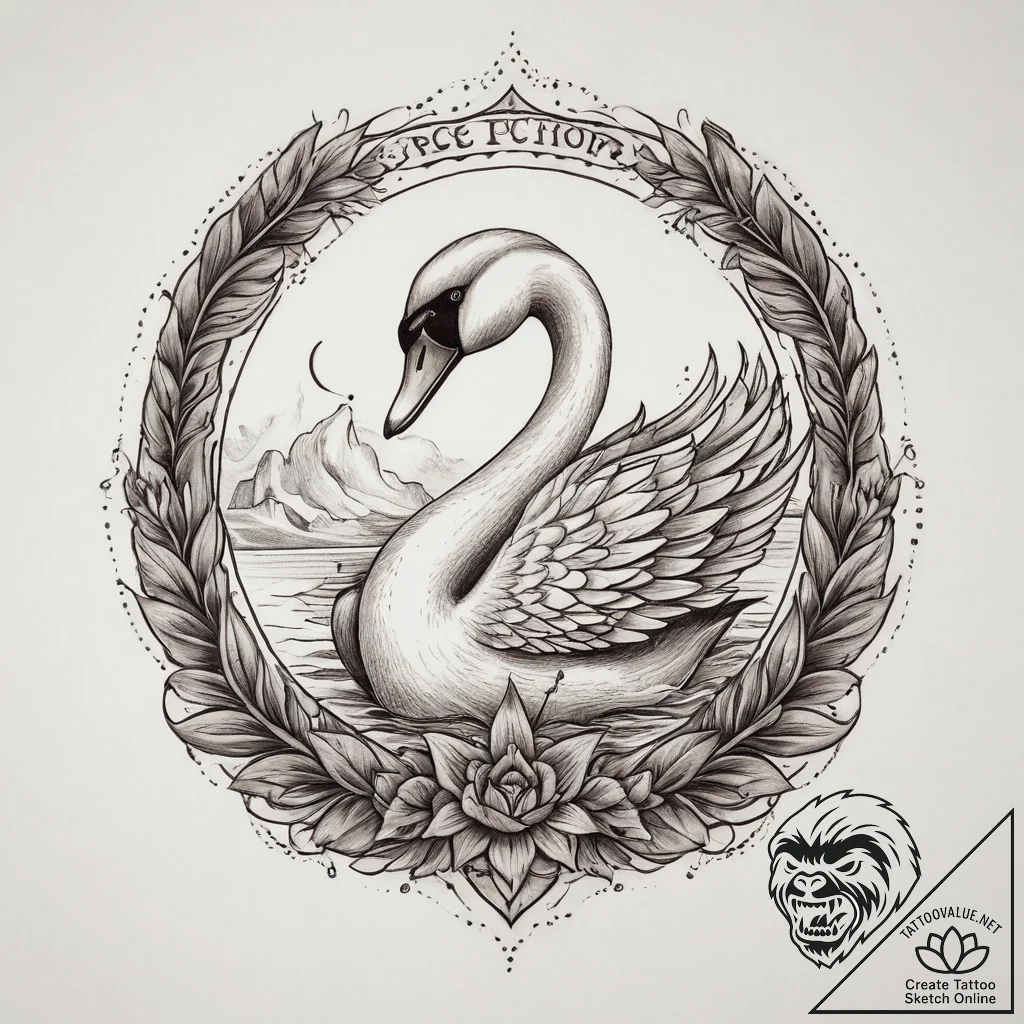 Tattoo sketch swan tattoo, tattoo drawing out... - tattoo sketch (№1759564522_0, 04.10.2025 07:55) — tattoovalue.net