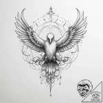 Tattoo sketch holy ghost – tattoo sketch (№1759564747_0, 04.10.2025 07:59) — tattoovalue.net