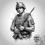 Tattoo sketch soldier with a needle, tattoo l… – tattoo sketch (№1759565179_0, 04.10.2025 08:06) — tattoovalue.net