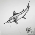 Tattoo sketch puns a swordfish that says “i’m… – tattoo sketch (№1759567773_0, 04.10.2025 08:49) — tattoovalue.net