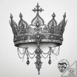Tattoo sketch tiara, tattoo line art, realist… – tattoo sketch (№1759570158_0, 04.10.2025 09:29) — tattoovalue.net
