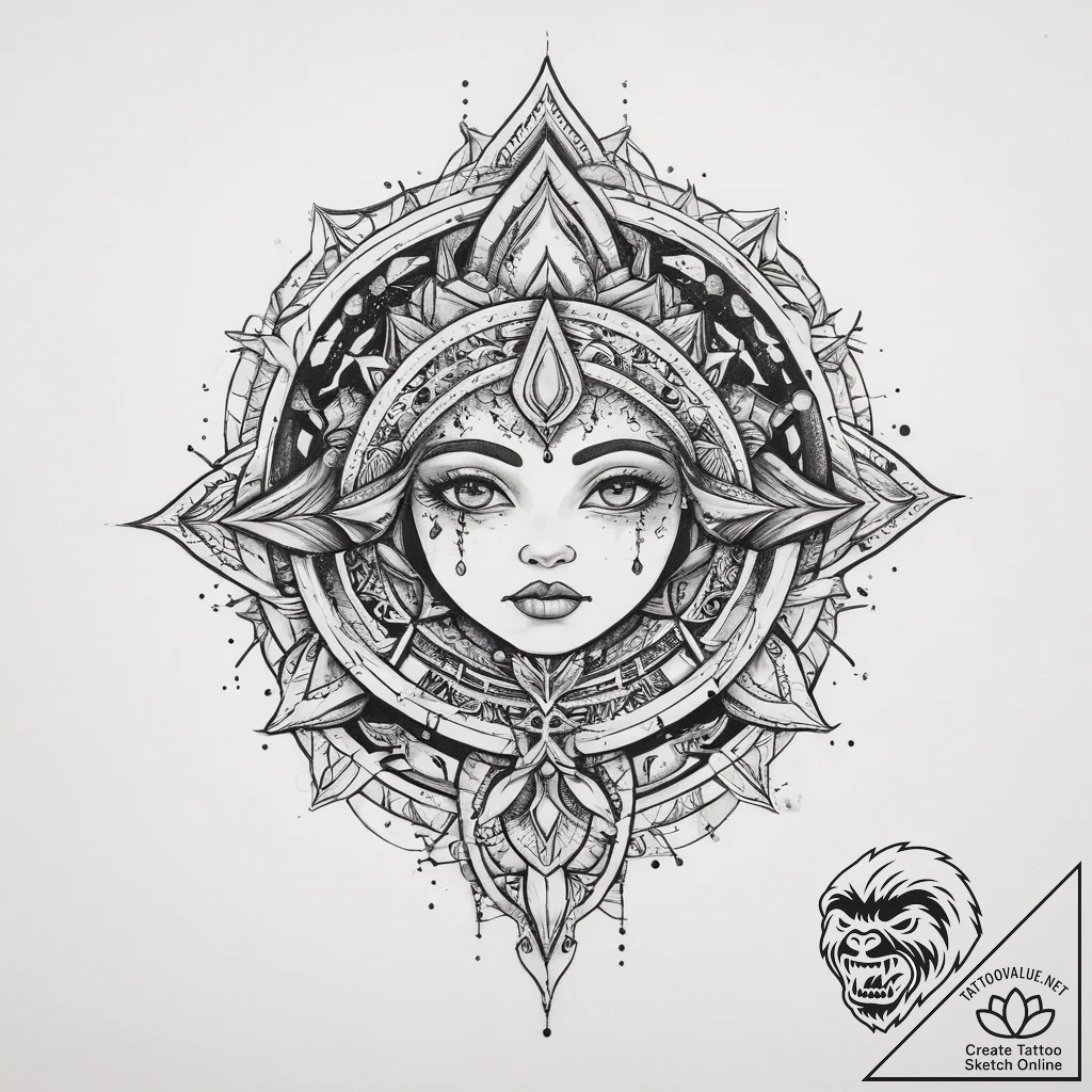Tattoo sketch cosmic being, tattoo drawing ou... - tattoo sketch (№1759570806_0, 04.10.2025 09:40) — tattoovalue.net