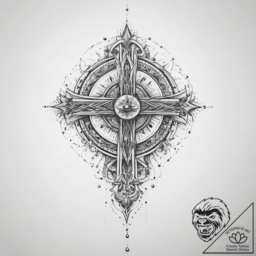 Tattoo sketch cosmic source, artistic tattoo... - tattoo sketch (№1759571021_0, 04.10.2025 09:43) — tattoovalue.net