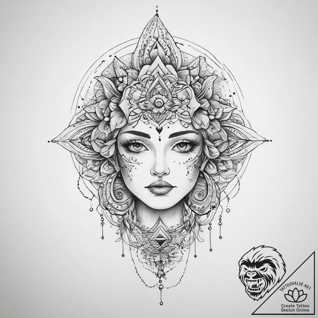 Tattoo sketch cosmic character, tattoo drawin... - tattoo sketch (№1759572749_0, 04.10.2025 10:12) — tattoovalue.net
