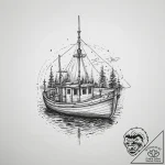 Tattoo sketch fishing a fishing boat, concept… – tattoo sketch (№1759574055_0, 04.10.2025 10:34) — tattoovalue.net