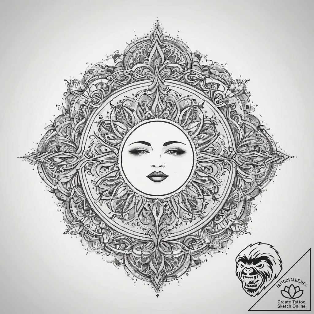 Tattoo sketch moonlight, concept art for tatt... - tattoo sketch (№1759574488_0, 04.10.2025 10:41) — tattoovalue.net