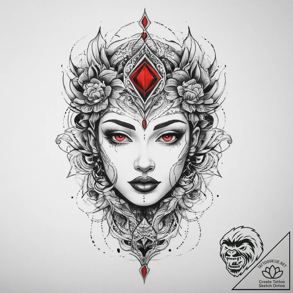 Tattoo sketch reflection, concept art for tat... - tattoo sketch (№1759574704_0, 04.10.2025 10:45) — tattoovalue.net