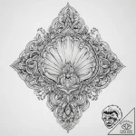 Tattoo sketch sandal with a shell, tattoo fla… – tattoo sketch (№1759575784_0, 04.10.2025 11:03) — tattoovalue.net