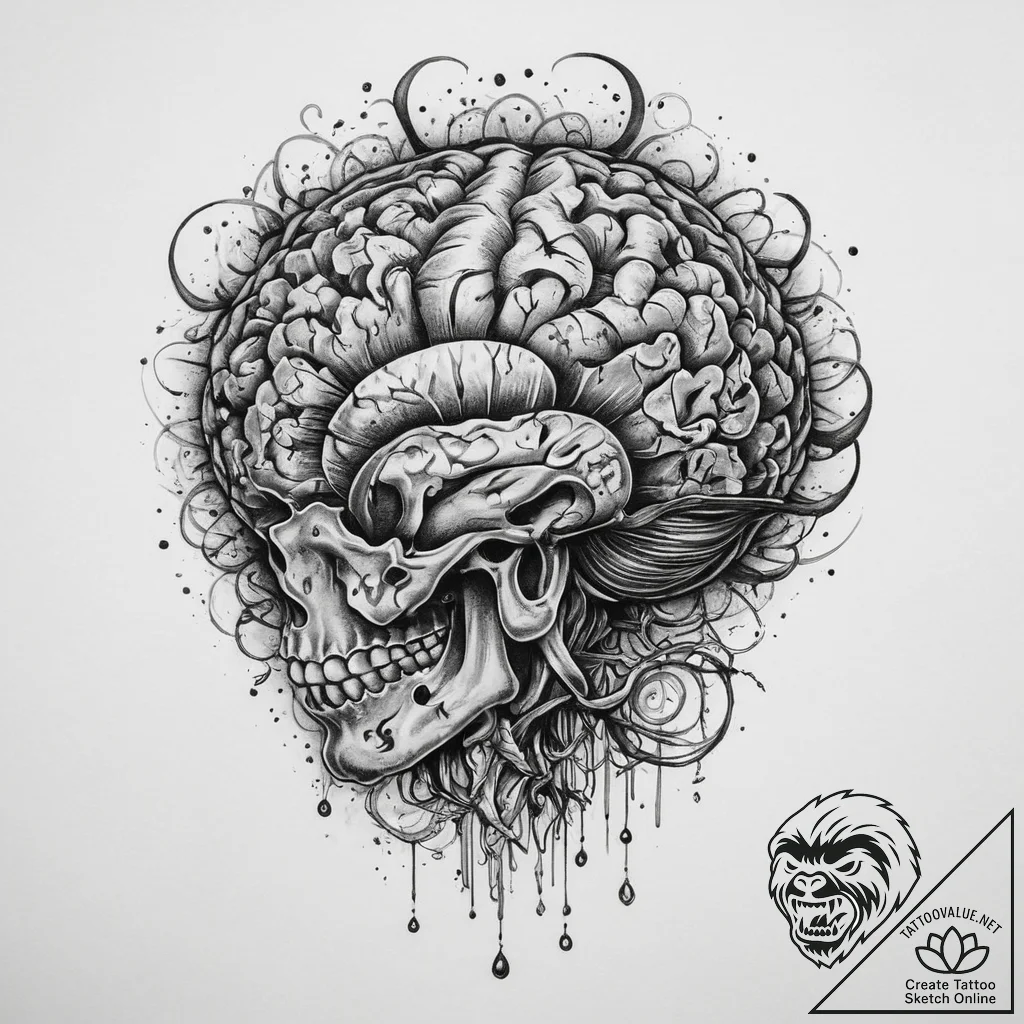 Tattoo sketch brain, tattoo drawing outline,... - tattoo sketch (№1759575999_0, 04.10.2025 11:06) — tattoovalue.net