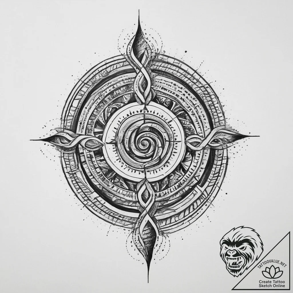 Tattoo sketch triple spiral, tattoo drawing o... - tattoo sketch (№1759576646_0, 04.10.2025 11:17) — tattoovalue.net