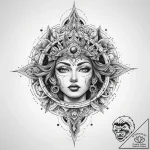 Tattoo sketch cosmic myth – tattoo sketch (№1759578384_0, 04.10.2025 11:46) — tattoovalue.net