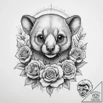 Tattoo sketch kinkajou, concept art for tatto… – tattoo sketch (№1759579464_0, 04.10.2025 12:04) — tattoovalue.net