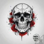 Tattoo sketch skull, ink illustration for tat… – tattoo sketch (№1759579680_0, 04.10.2025 12:08) — tattoovalue.net