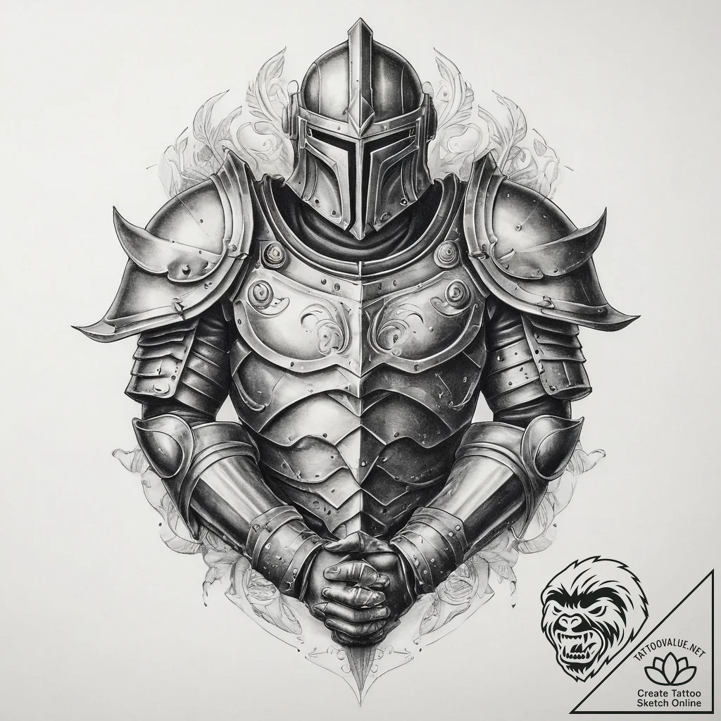 Tattoo sketch armor, artistic tattoo sketch,... - tattoo sketch (№1759580112_0, 04.10.2025 12:15) — tattoovalue.net