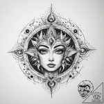 Tattoo sketch cosmic entity – tattoo sketch (№1759580544_0, 04.10.2025 12:22) — tattoovalue.net