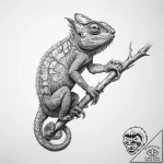 Tattoo sketch chameleon – tattoo sketch (№1759581407_0, 04.10.2025 12:36) — tattoovalue.net