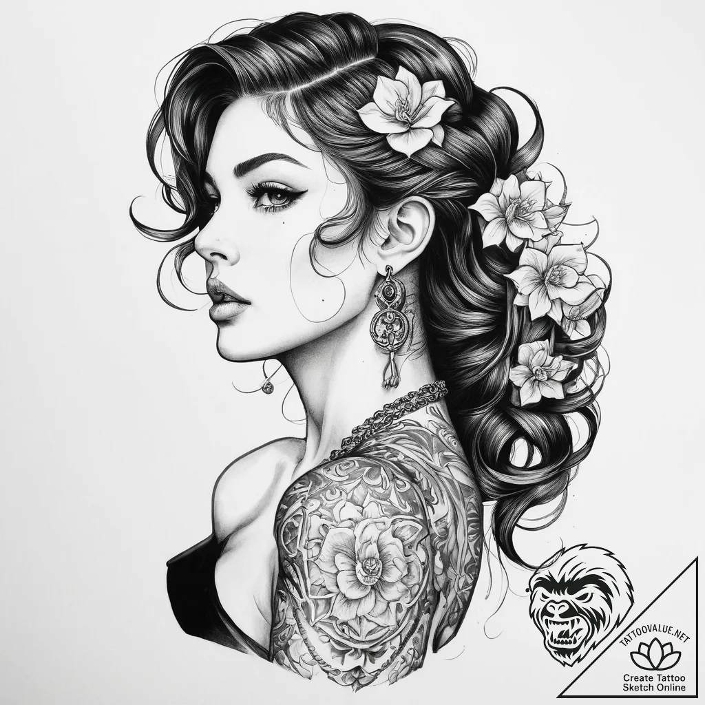 Tattoo sketch model building a finished model... - tattoo sketch (№1759581843_0, 04.10.2025 12:44) — tattoovalue.net