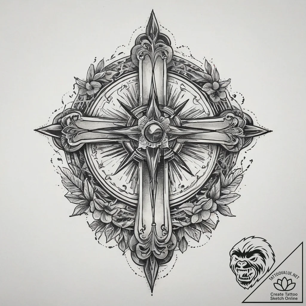 Tattoo sketch spiritual portal, ink illustrat... - tattoo sketch (№1759582059_0, 04.10.2025 12:47) — tattoovalue.net