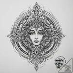 Tattoo sketch slavic labyrinth with a key, co… – tattoo sketch (№1759584460_0, 04.10.2025 13:27) — tattoovalue.net