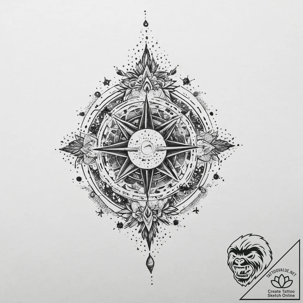 Tattoo sketch cosmic land, tattoo line art, m... - tattoo sketch (№1759584895_0, 04.10.2025 13:34) — tattoovalue.net