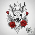 Tattoo sketch graceful fawn tattoo, tattoo fl… – tattoo sketch (№1759585978_0, 04.10.2025 13:52) — tattoovalue.net