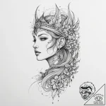 Tattoo sketch mystical person, concept art fo… – tattoo sketch (№1759588360_0, 04.10.2025 14:32) — tattoovalue.net