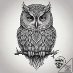 Tattoo sketch great gray owl, concept art for… – tattoo sketch (№1759588794_0, 04.10.2025 14:39) — tattoovalue.net