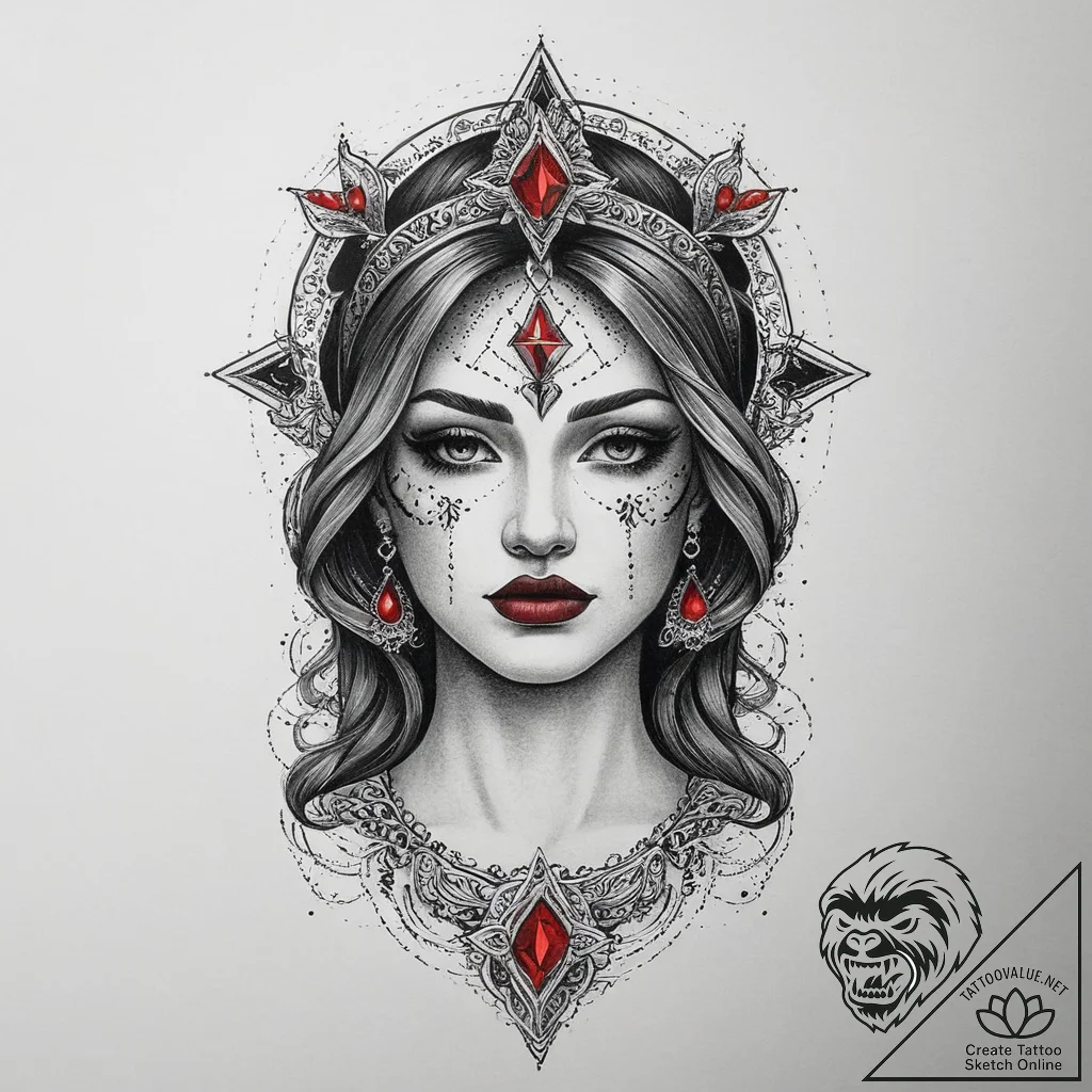 Tattoo sketch holy character, artistic tattoo... - tattoo sketch (№1759590320_0, 04.10.2025 15:05) — tattoovalue.net